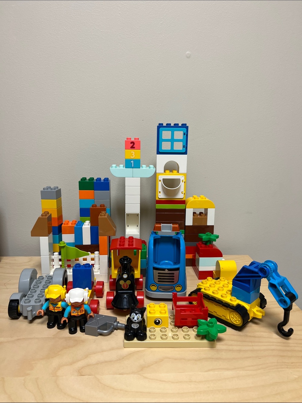 LEGO DUPLO Starter Lot with digger, dump truck, train, figures - Toddler Toy